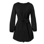 Long Sleeve Waist Defined Womens Dress Elegant Design Comfortable Fabric Autumn Winter Collection