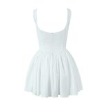 French Style Square Neck Sleeveless Mini Dress in Sweet Chiffon with Open Back for Spring Wholesale bulk order
