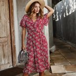 Floral Print Short Sleeve Dress for Women Casual Fit Lightweight Fabric Summer Wear