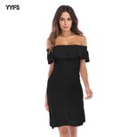 Summer Bodycon Dress Off Shoulder Slim Fit Elegant Style Perfect for Parties and Events Wholesal