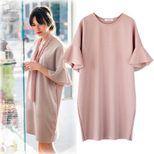 Plus Size Summer Dress Loose Fit Round Neck Bell Sleeves Casual Wear for Women OEM Available