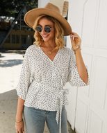 Womens Polka Dot Blouse Stylish Design Long Sleeve Comfortable Fabric Autumn Winter Fashion Whol