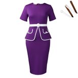 Elegant Plus Size Bodycon Dress Short Sleeve Stretch Fabric Fashionable Design Office Wear or Ca