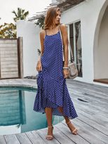 Bohemian Ruffle Hem Polka Dot Dress Original Design Spring Fashion Sleeveless Lightweight Fabric