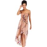 Womens Floral Chiffon Dress Sexy Off Shoulder Design Spring Style Lightweight Fabric Wholesale A