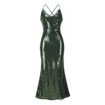 Sequin Evening Dress Sleeveless Mermaid Silhouette Solid Color Elegant Design Perfect for Partie