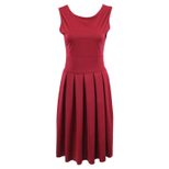 Sleeveless Pleated Dress for Women Slim Fit Solid Color Casual Summer Wear