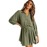 Long Sleeve Waist Defined Dress for Women Lantern Sleeve Casual Autumn Wear