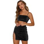 Womens Sexy Bodycon Dress Set Spaghetti Strap Clubwear Style Elegant Design Wholesale Available