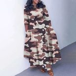 Plus Size African Print Midi Dress Stylish Tie Design Fashionable Comfortable Fabric Spring Summ