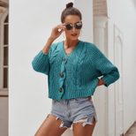 Fashion Womens Sweater Versatile V Neck Long Sleeve Short Style Casual Wear for All Seasons Whol