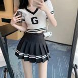 Pleated Mini Skirt for Women Korean Style High Waist A Line Elastic Waist Plus Size Spring Summer Casual Wear