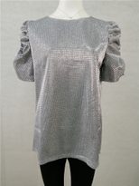 Sequin T Shirt for Women Short Sleeve Round Neck Summer Casual Wear Available in Multiple Sizes