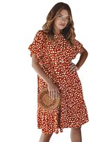 Designer Spring Dress Ruffle Sleeve Polka Dot Elegant Fit Perfect for Casual Outings Wholesale A