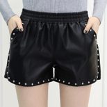 PU Leather High Waist Slim Fit Shorts for Women Stylish Casual Wear Perfect for Autumn Winter