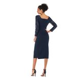 Lace Panel Pencil Dress Sexy Split Hem Solid Color Elegant Design Spring Fashion for Women Whole