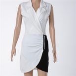Sleeveless Bodycon Dress with Asymmetrical Hem and Collar Stylish and Sexy Perfect for Parties or Night Out Wholesale