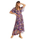 Womens Floral Maxi Dress Short Sleeve V Neck High Waist Elegant Casual Wear customizable