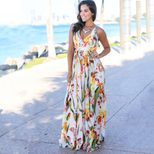 Summer Womens Beach Dress Sleeveless Backless Maxi Lightweight Fabric Casual Wear