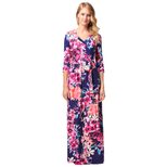 Floral Print Maxi Dress for Women V Neck Mid Sleeve Summer Casual Wear customizable