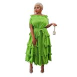 High Waist Pleated Maxi Dress for Women Solid Color Long Sleeve Elegant Style Perfect for Autumn Winter Wholesale