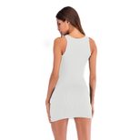 Womens Knitted Bodycon Dress Deep V Neck Hollow Out Sleeveless Lace Up Design Casual or Party We
