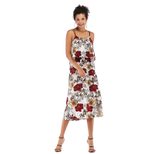 Summer Womens Dress Slim Fit Backless Waist Cinching Fresh Floral Print Chiffon Fabric Perfect f