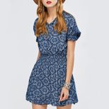 Floral Chiffon Dress for Women Short Sleeve Spring Style Elegant Design Wholesale Available fact