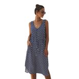 Fashion Womens Dress Polka Dot V Neck Sleeveless Casual Summer Wear Wholesale Available customiz