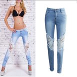 Lace Panel Skinny Jeans for Women Comfortable Fit Casual Wear Available in S to XL Wholesale Ready to ship
