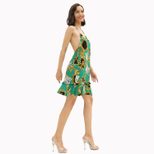 Animal Print Halter Dress Elegant Design Lightweight Fabric Vacation Ready Wholesale Availabilit
