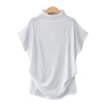Plus Size Womens High Neck Top Batwing Sleeve Short Sleeve Comfortable Fabric Casual Wear Wholes