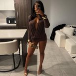 Sexy Bodycon Dress Deep V Neck Long Sleeve Versatile Style Autumn Fashion for Parties and Events
