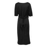 V Neck Long Dress Solid Color Mid Sleeve Side Slit Adjustable Tie Spring Fashion for Women Whole