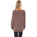 Womens V Neck Ribbed Knit Sweater Long Sleeve Solid Color Cozy Fabric Autumn Winter Casual Wear