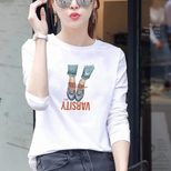 Womens Loose Fit Round Neck Long Sleeve T Shirt 95 Cotton Floral Print Plus Size Casual Spring W