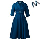 Elegant Plus Size African Dress High Waist Suit Collar Stylish Design Perfect for Formal Occasio