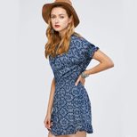 Floral Chiffon Dress for Women Short Sleeve Spring Style Elegant Design Wholesale Available fact