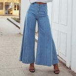 High Waisted Wide Leg Jeans Light Wash Trendy Street Style Comfortable Fit Wholesale Available