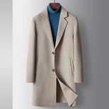 Mens Double Sided Wool Overcoat Mid Length Lightweight Business Casual Autumn Winter Collection