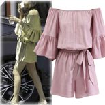 Summer Fashion Ruffled Jumpsuit Off Shoulder Plus Size Elegant Design Perfect for Parties and Ca