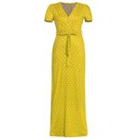 Summer Womens V Neck Floral Polka Dot Maxi Dress Short Sleeve Trendy Design Comfortable Fabric P