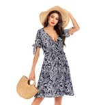 Floral Print Bodycon Dress V Neck Milk Silk Fabric Elegant Design Perfect for Spring Summer Even