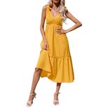 Womens Casual Beach Maxi Dress Waist Defining Spaghetti Straps Flowy Silhouette Perfect for Vaca