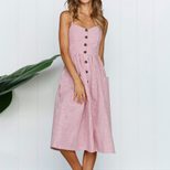 Casual Womens Summer Dress Colorful Striped Backless Design Adjustable Spaghetti Straps