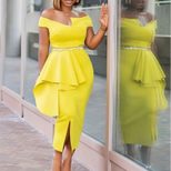 Plus Size Fashion Womens Dress Elegant High Waist Midi Skirt Stylish for Work or Casual Occasion