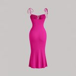 Bodycon Mermaid Dress Adjustable Drawstring Sleeveless Slim Fit Evening Party or Cocktail Wear W