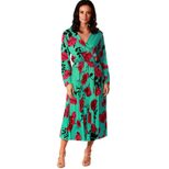 Floral Print Maxi Dress for Women V Neck Long Sleeve Summer Casual Wear factory direct