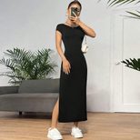 Elegant Sleeveless Knit Dress Mid Waist A Line Silhouette Summer Style Perfect for Casual Outing