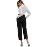 High Waisted Button Closure Wide Leg Pants Elastic Waist Casual Style Comfortable Fit Wholesale